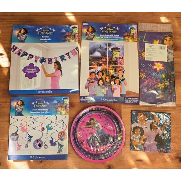 Encanto Birthday Party Decorations Supplies Backdrop w/props‎ Plates Napkins NEW - Picture 1 of 13